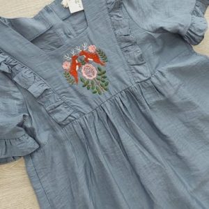 Vintage Summer Floral Embroidery Hippie Dress for Beach Day Party